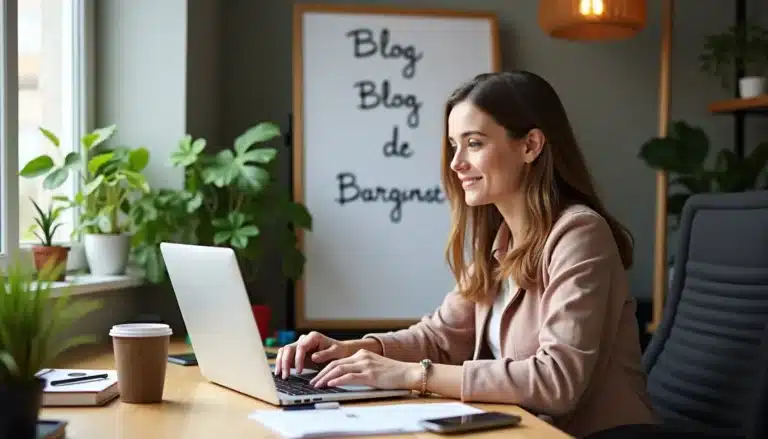 young blogger modern office