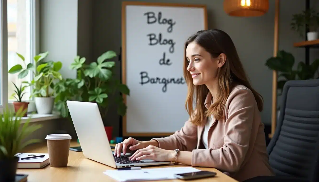 young blogger modern office